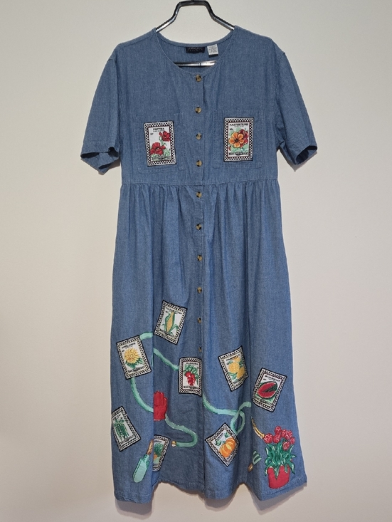 Vintage Dresses & Skirts - Vintage Denim Gardening Dress